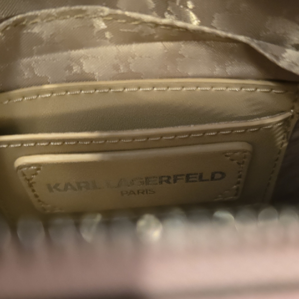 Karl Lagerfeld Pink Shoulder Bag with Silver Accents - Picture 7 of 10